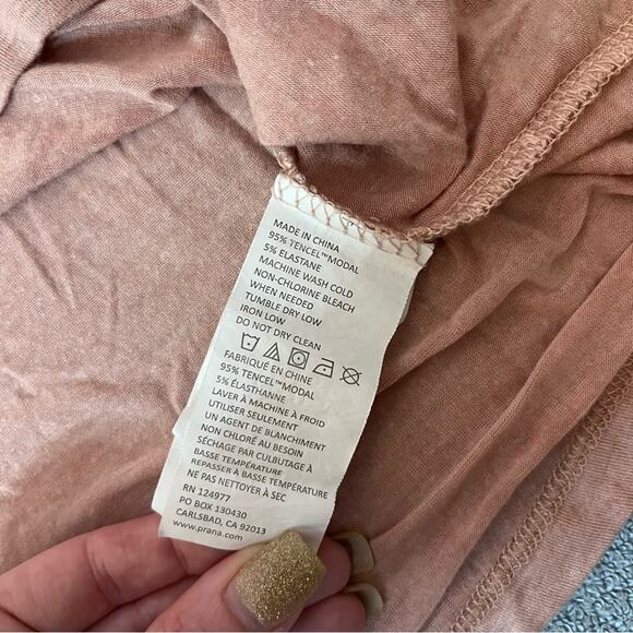 Prana Pink Coral Basic Lounge Casual Loose Fit Short Sleeve Tshirt Size Small - Picture 7 of 8